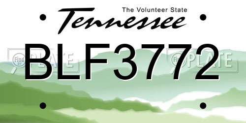 BLF3772 Tennessee License Plate