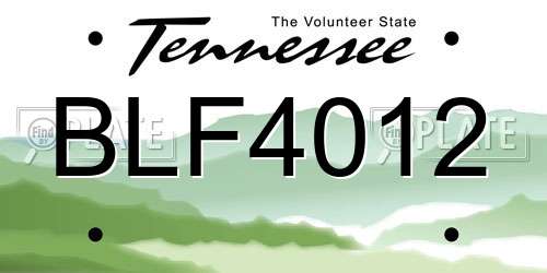 BLF4012 Tennessee License Plate