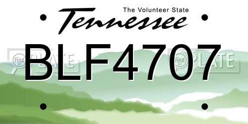 BLF4707 Tennessee License Plate