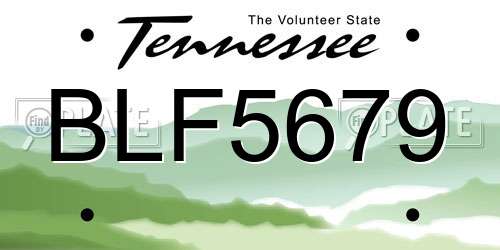 BLF5679 Tennessee License Plate