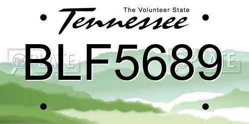 BLF5689 Tennessee License Plate