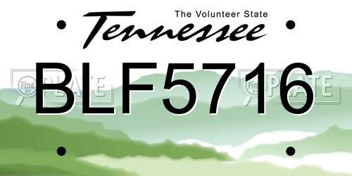 BLF5716 Tennessee License Plate