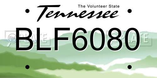 BLF6080 Tennessee License Plate