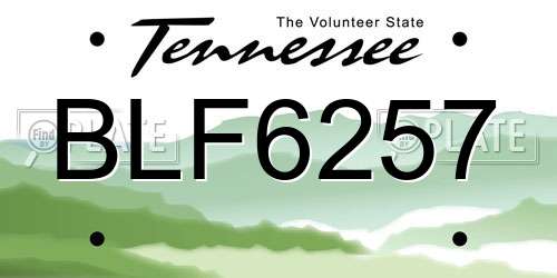 BLF6257 Tennessee License Plate