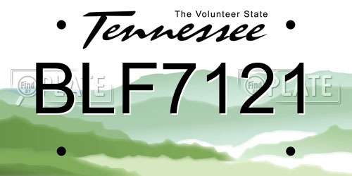 BLF7121 Tennessee License Plate