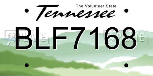 BLF7168 Tennessee License Plate