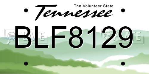 BLF8129 Tennessee License Plate