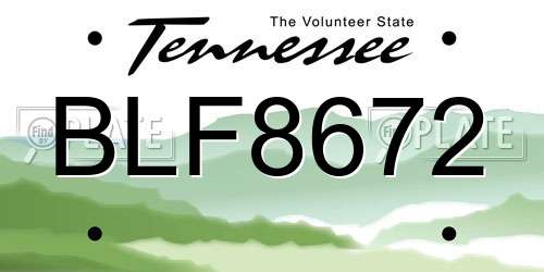 BLF8672 Tennessee License Plate