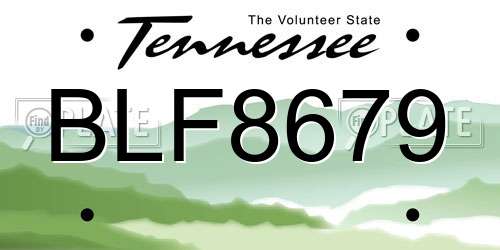 BLF8679 Tennessee License Plate