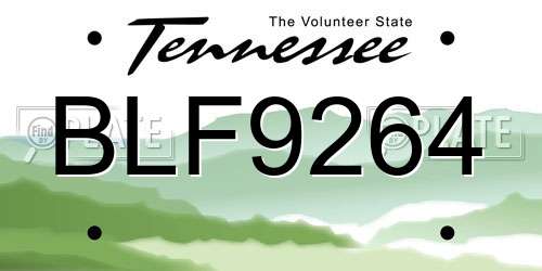 BLF9264 Tennessee License Plate