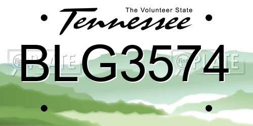 BLG3574 Tennessee License Plate