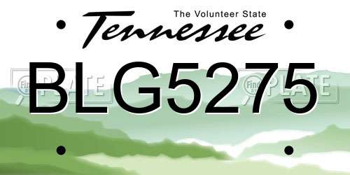 BLG5275 Tennessee License Plate