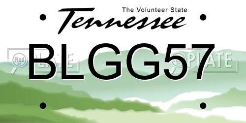 BLGG57 Tennessee License Plate