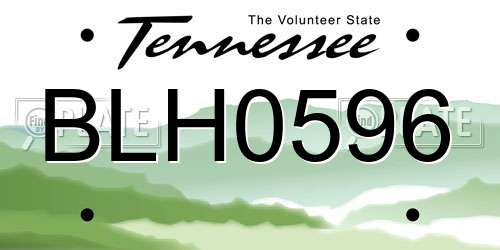 BLH0596 Tennessee License Plate