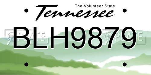 BLH9879 Tennessee License Plate
