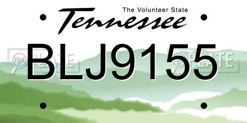 BLJ9155 Tennessee License Plate