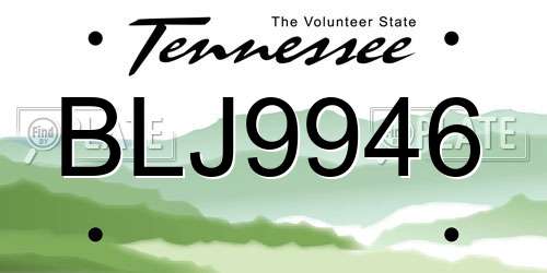 BLJ9946 Tennessee License Plate