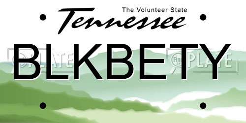 BLKBETY Tennessee License Plate