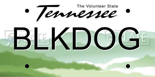 BLKDOG Tennessee License Plate