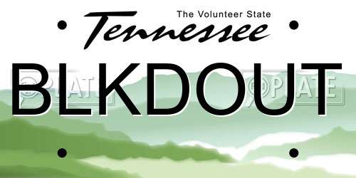 BLKDOUT Tennessee License Plate