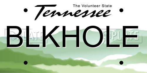 BLKHOLE Tennessee License Plate