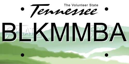 BLKMMBA Tennessee License Plate