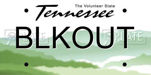 BLKOUT Tennessee License Plate