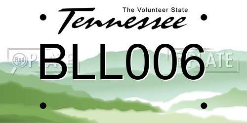 BLL006 Tennessee License Plate