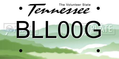 BLL00G Tennessee License Plate