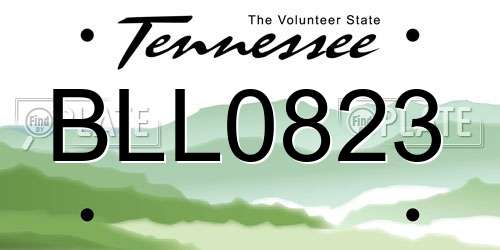 BLL0823 Tennessee License Plate