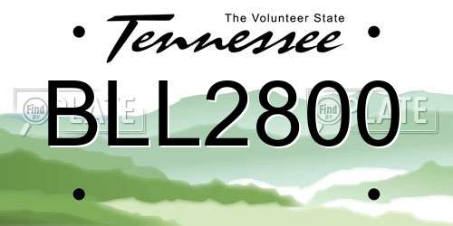 BLL2800 Tennessee License Plate