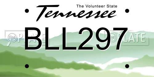 BLL297 Tennessee License Plate