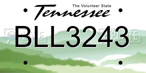 BLL3243 Tennessee License Plate