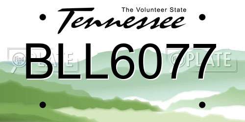 BLL6077 Tennessee License Plate