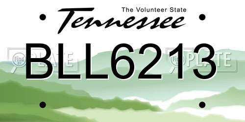 BLL6213 Tennessee License Plate