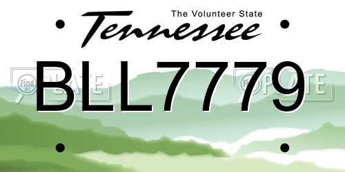 BLL7779 Tennessee License Plate
