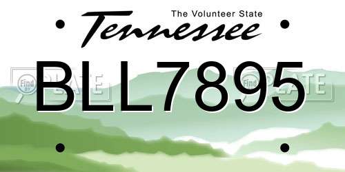 BLL7895 Tennessee License Plate