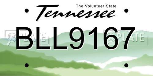 BLL9167 Tennessee License Plate