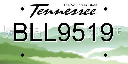 BLL9519 Tennessee License Plate