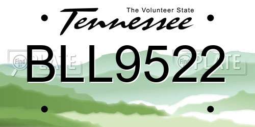BLL9522 Tennessee License Plate