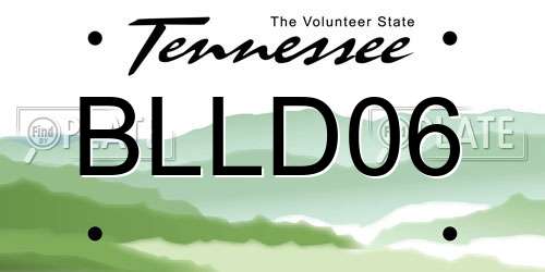 BLLD06 Tennessee License Plate