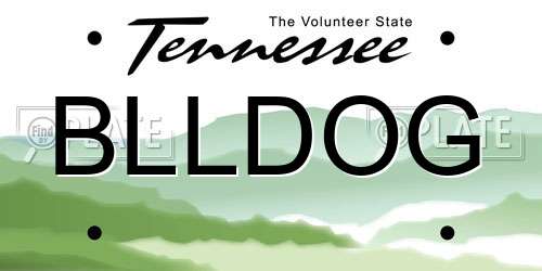 BLLDOG Tennessee License Plate