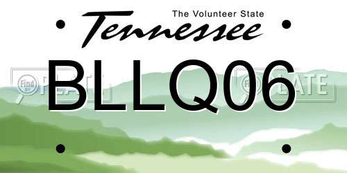 BLLQ06 Tennessee License Plate