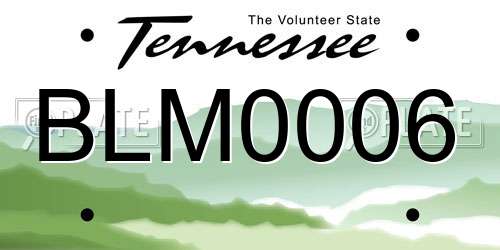 BLM0006 Tennessee License Plate