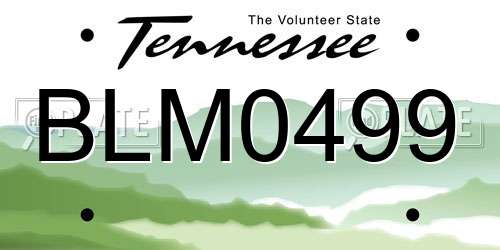 BLM0499 Tennessee License Plate