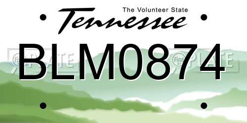 BLM0874 Tennessee License Plate