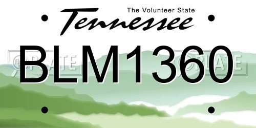 BLM1360 Tennessee License Plate