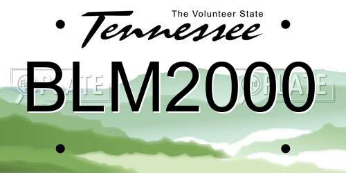 BLM2000 Tennessee License Plate