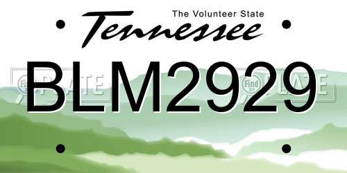 BLM2929 Tennessee License Plate