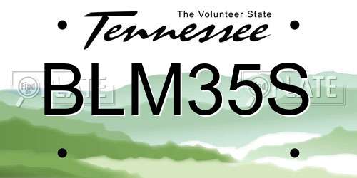 BLM35S Tennessee License Plate